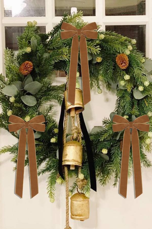 Velvet bow Christmas decorations