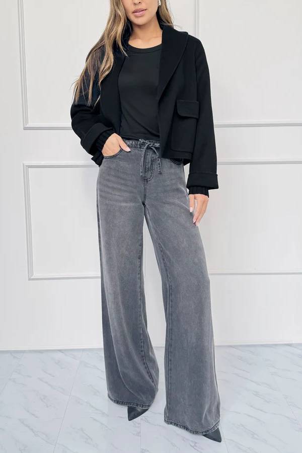 Short lapel wool coat