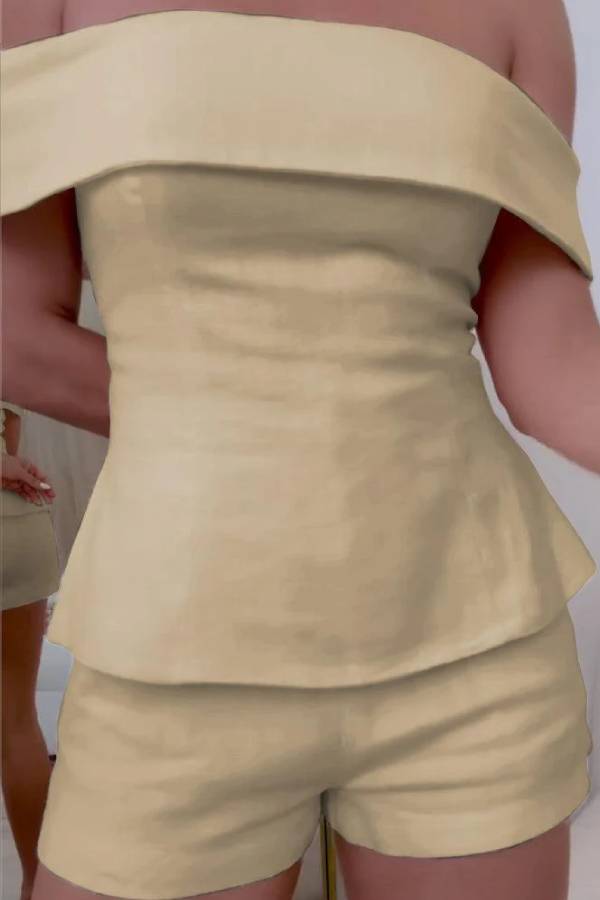 White Cotton and Linen Two-piece Suit