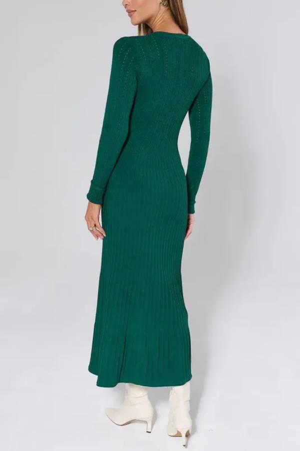 Lena Green Knit Midi Dress