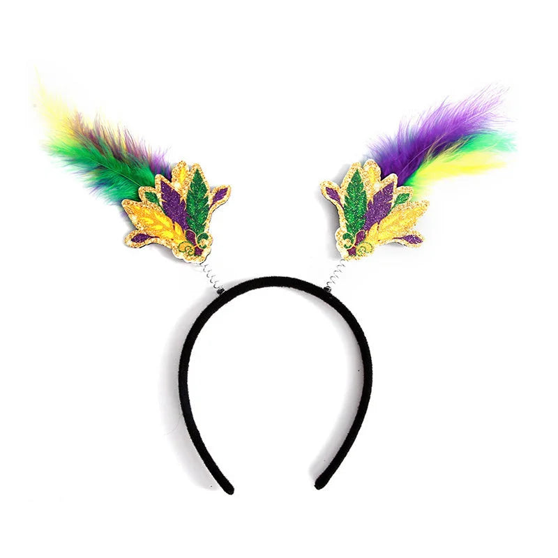 Mardi Gras Feather Parade Headband