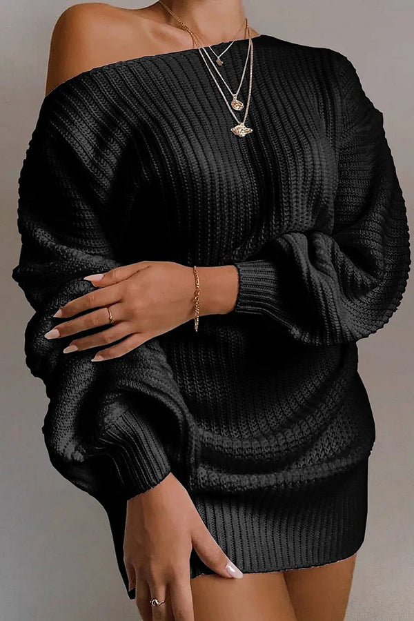 Daily Off Shoulder Sweater Dress