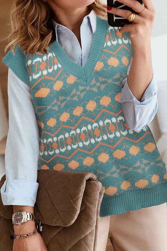 V Neck Knit Sweater Vest Plus Size Tank Top