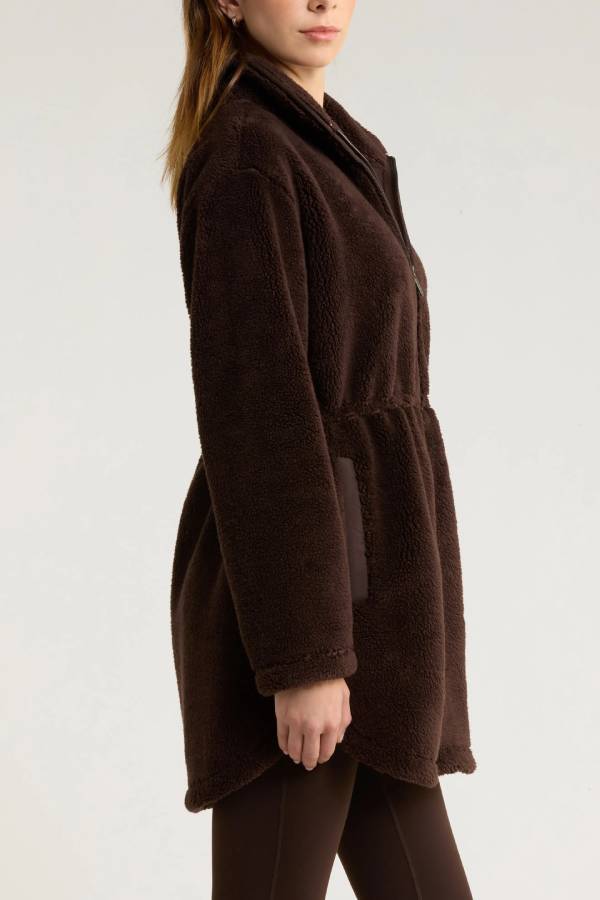 Faux Shearling Longline Jacket