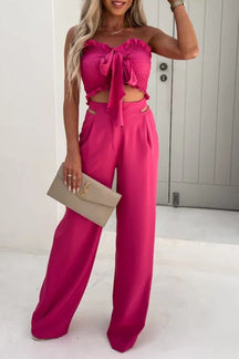 Solid Color Sleeveless Top Vest Casual Pants Set