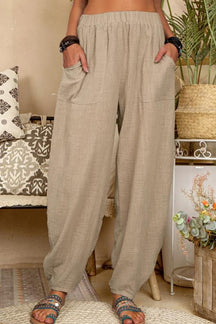 Women's Pure Color Casual Cotton Pants