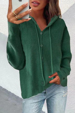knitted hooded sweater