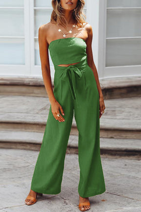 Summer Fashion Sexy Tube Top Strapless Casual Jumpsuit