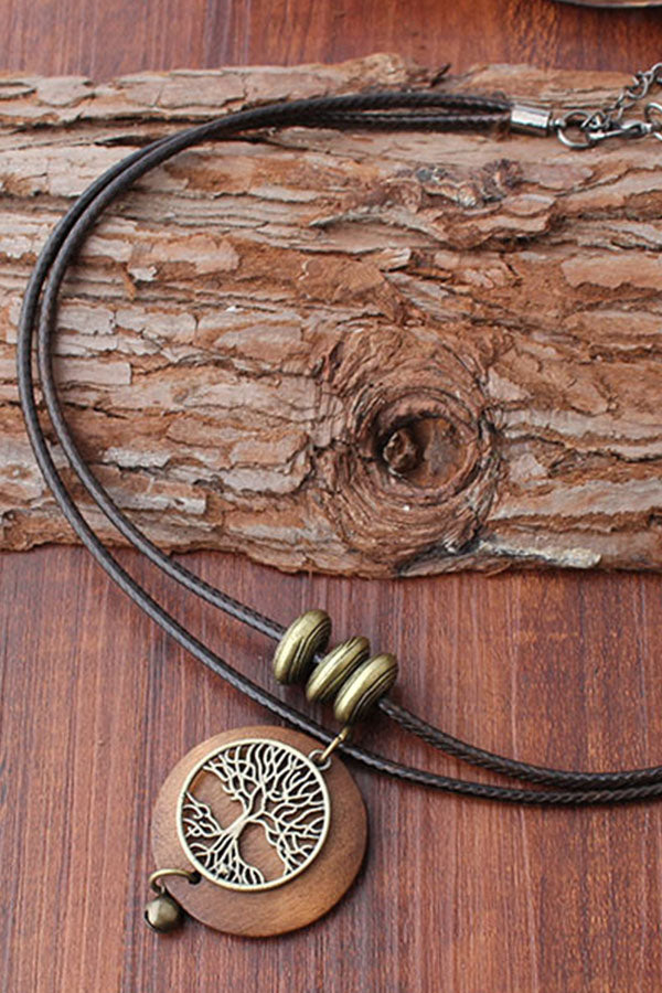Wooden Vintage Necklace Sweater Chain