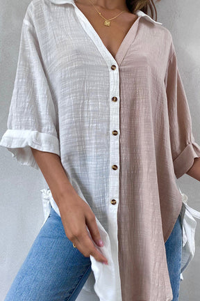 Cotton and Linen Patchwork Shirt