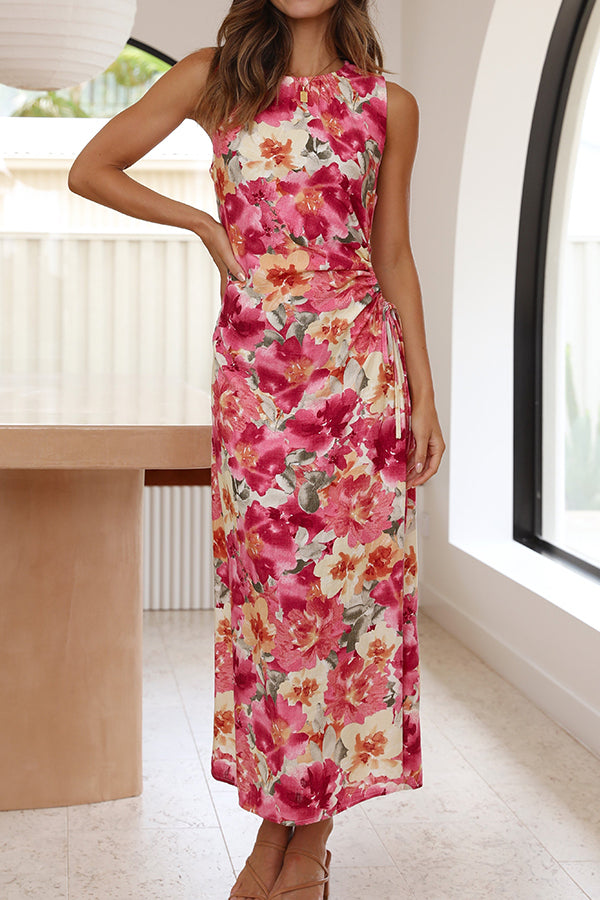Sleeveless Printed Resort Midi Dress