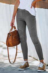 Casual Solid Color Skinny Fit Pants