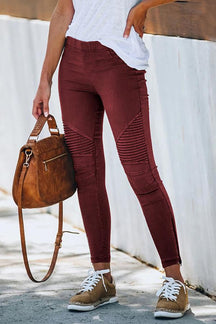 Casual Solid Color Skinny Fit Pants