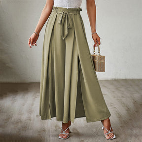 New Bow-tie Loose, High-waisted, Pleated Wide-leg Pants