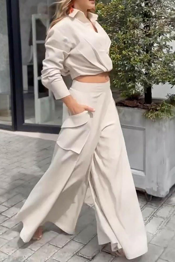 Solid color casual two-piece suit