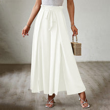 New Bow-tie Loose, High-waisted, Pleated Wide-leg Pants