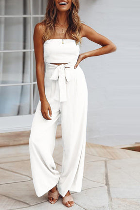 Summer Fashion Sexy Tube Top Strapless Casual Jumpsuit