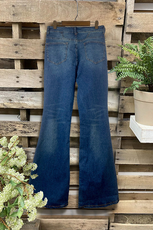 High-rise Panelled Flared Jeans
